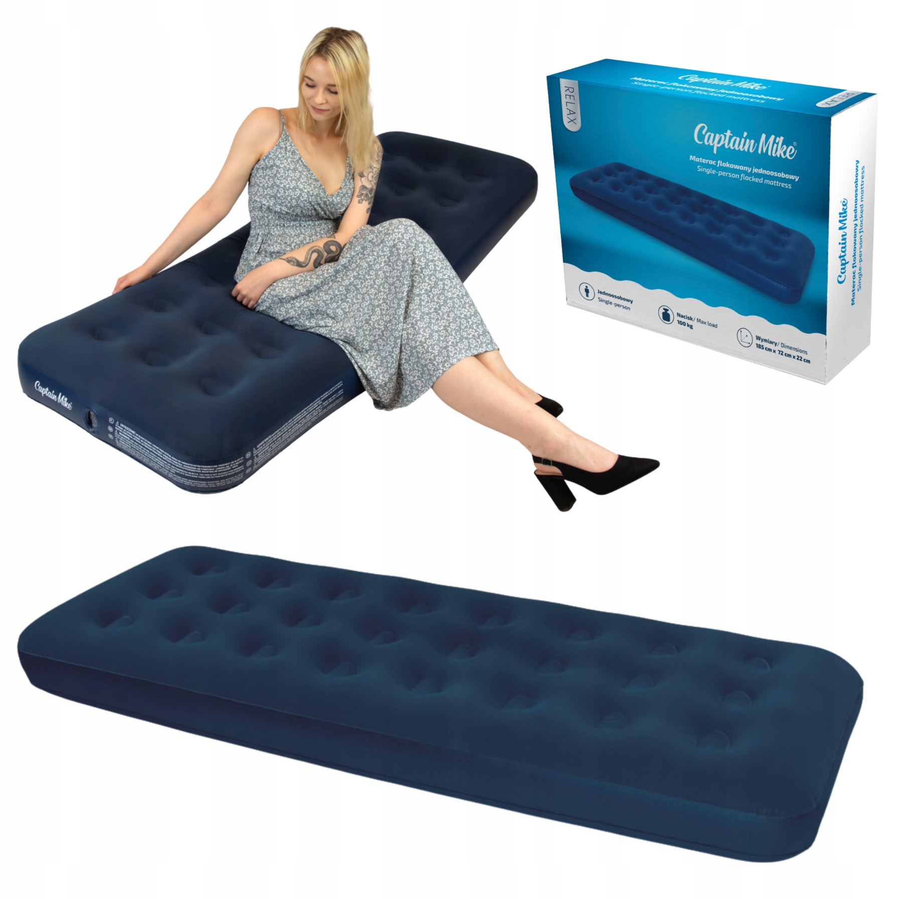 Pohodlný matrace silný vločkovaný jednomístný matrac Captain Mike
