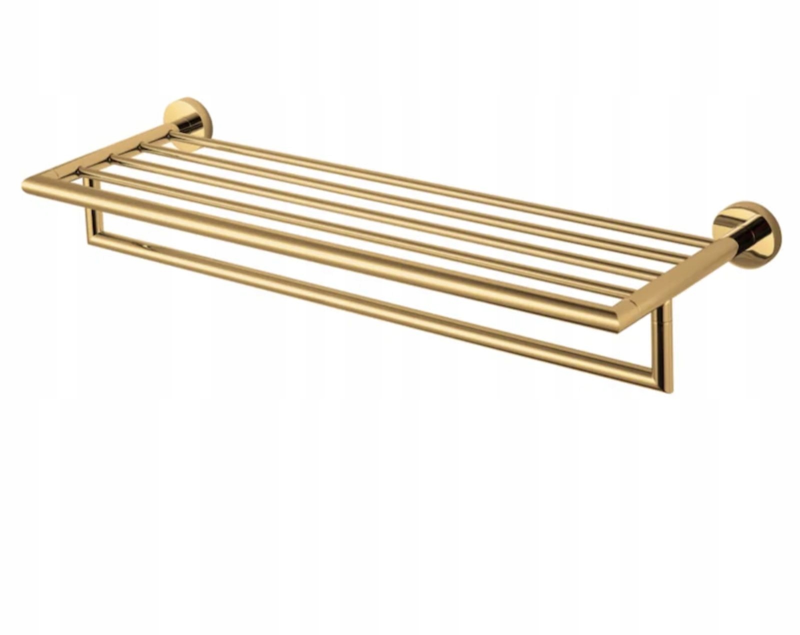 Koupelnová polička reling na ručníky věšák zlatý