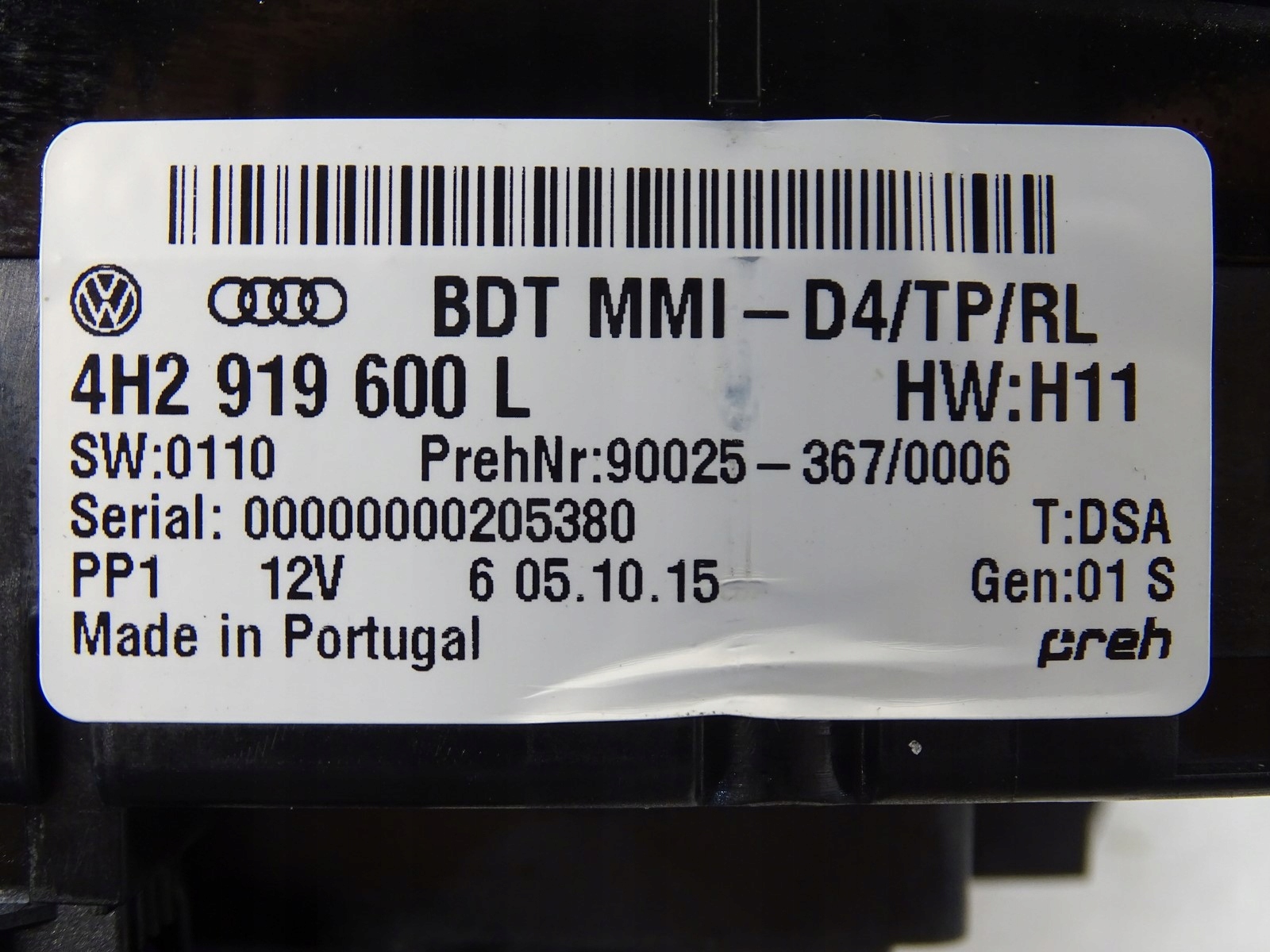 Bedienteil MMI AUDI A8 S8 D4 4H2919600L