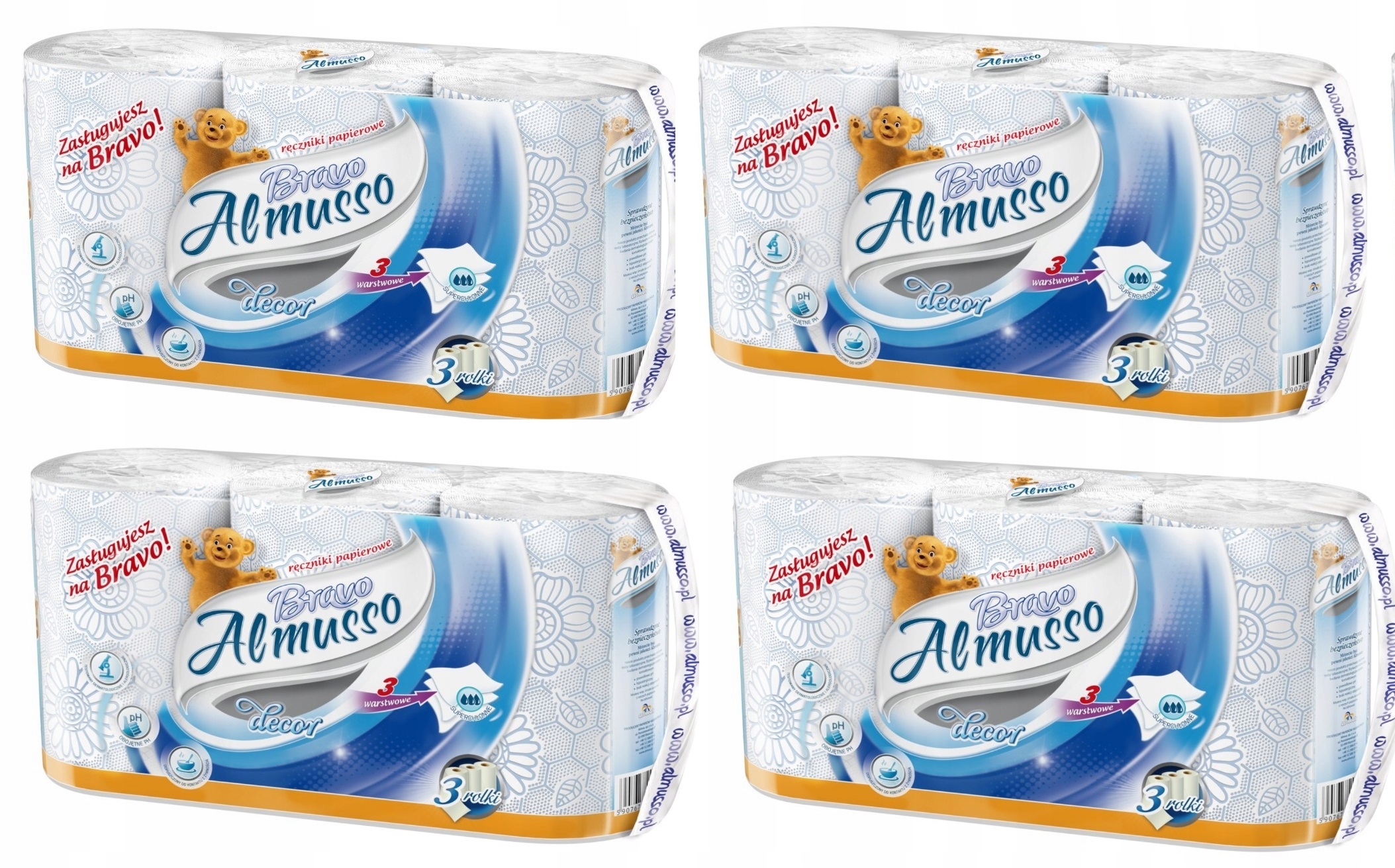 Levně Set 4x Almusso Bravo Decor Papírové ručníky 3 role