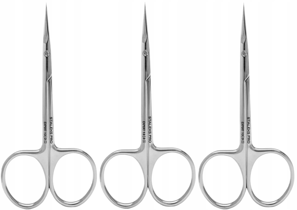 3 kusy Nůžky na kůži s háčkem pro leváky 13 Type 3 Staleks