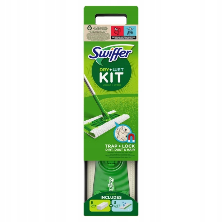 Levně Startovací sada Swiffer XXL Mop 8 suchých ubrousků 3 mokré ubrousky