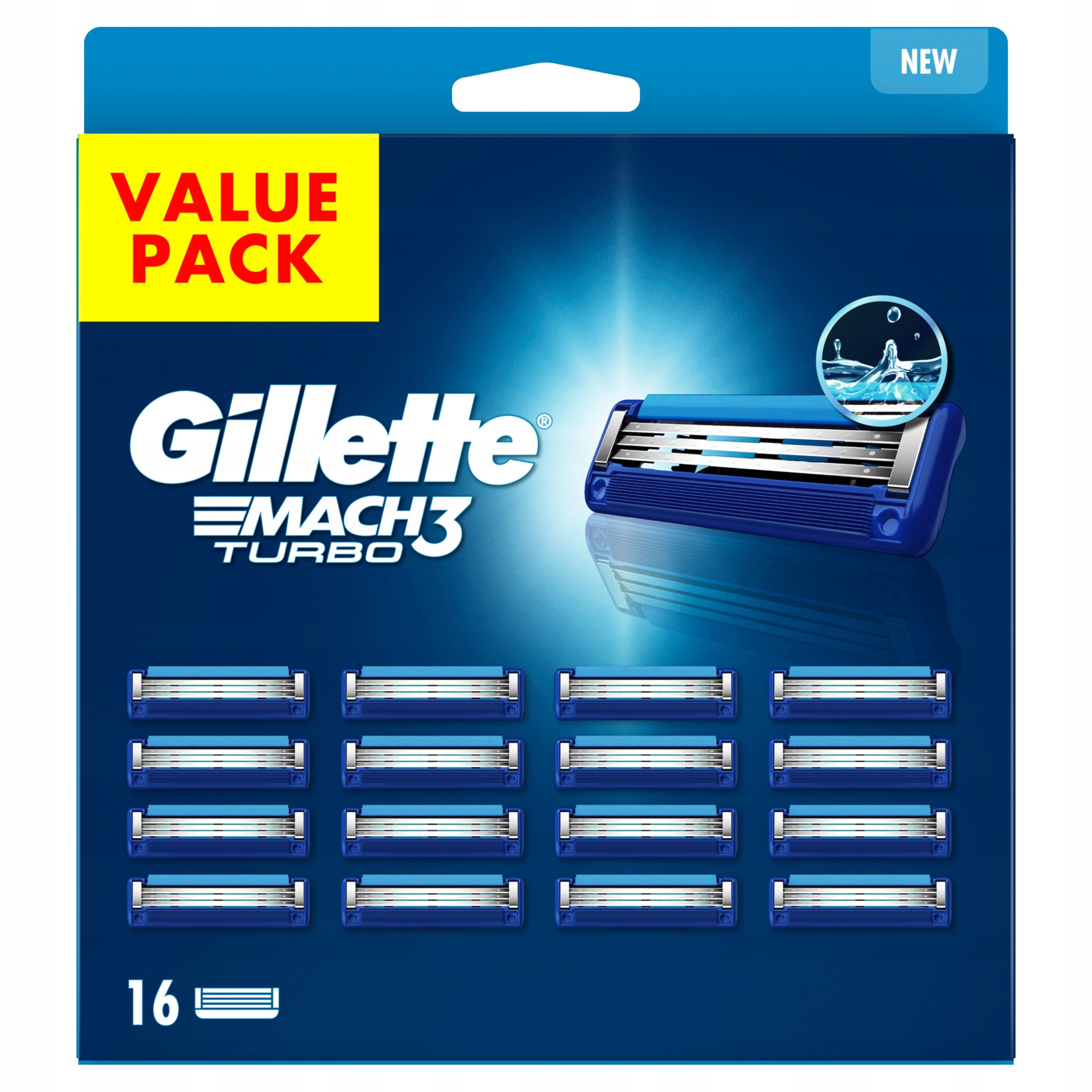 Gillette Mach 3 Turbo 16 Ks náplní čepele