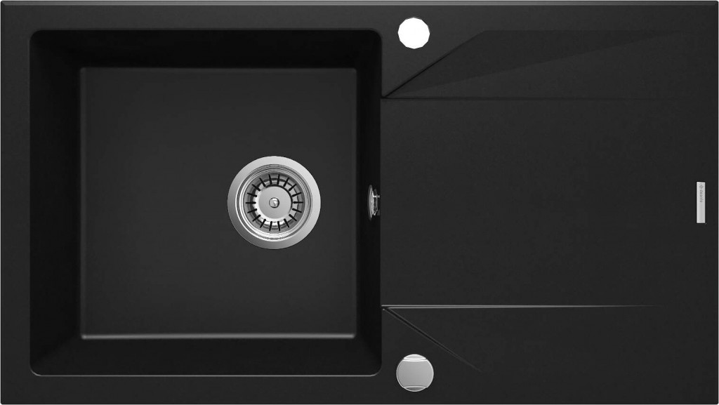 Evora černá Granitový dřez s odkapávačem (ZQJ_N113) /pa/