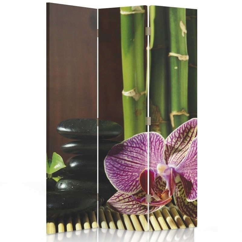 Paraván Pokojový Orchidej Bambus Kameny 110x170