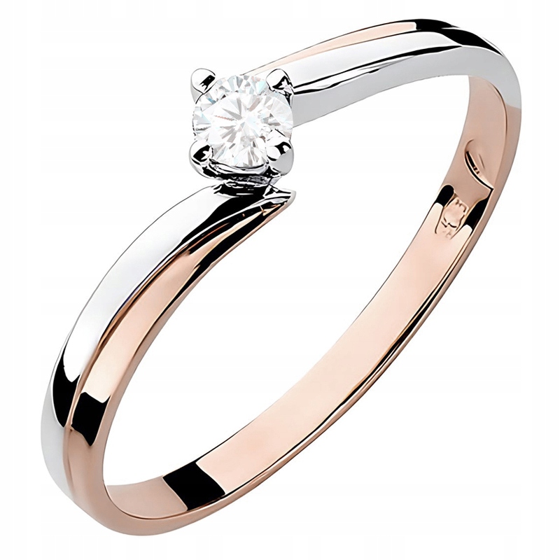 Krásný Prstýnek ryzosti 585 s briliantem 0,10ct 14k