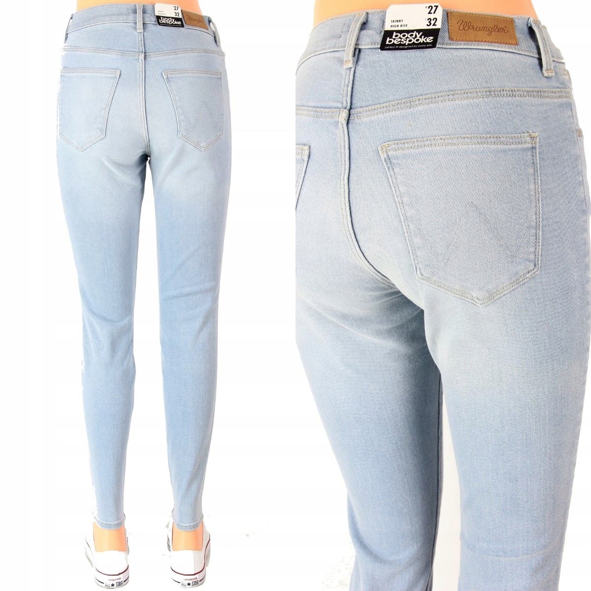 

Wrangler Skinny Jeansy Spodnie Hight Rise W29 L32