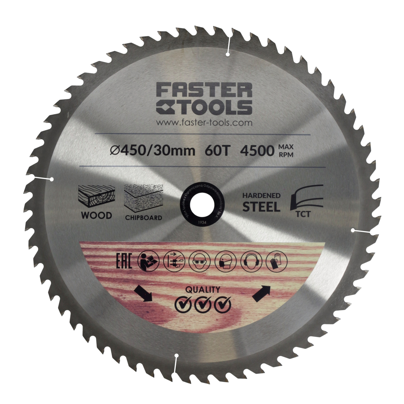 Faster Tools Řezací kotouč na dřevo 450 x 30 60 3,0 2,5