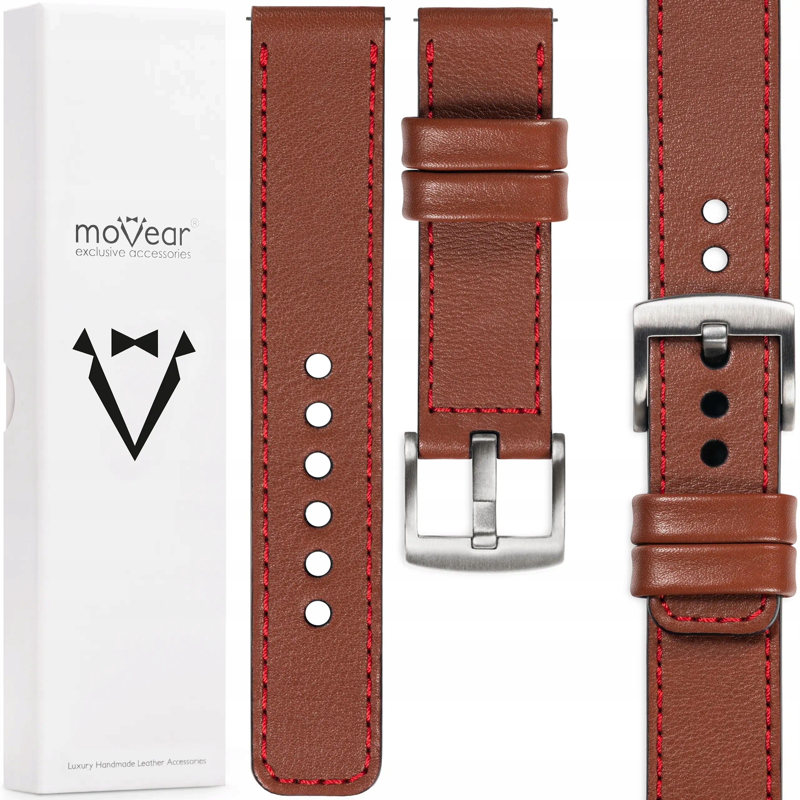 Pásek 20 mm pro Huawei Watch Gt 3 2 Kožený Elegantní Polský Movear