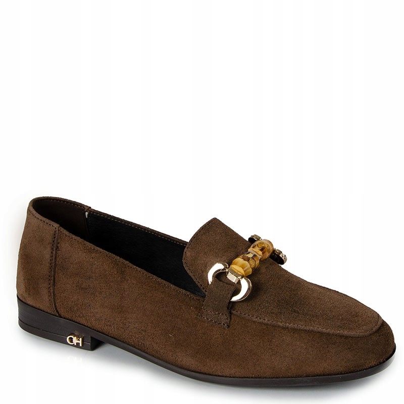 Chebello 4983 Hnědé Kožené Mokasíny S Ozdobou 36