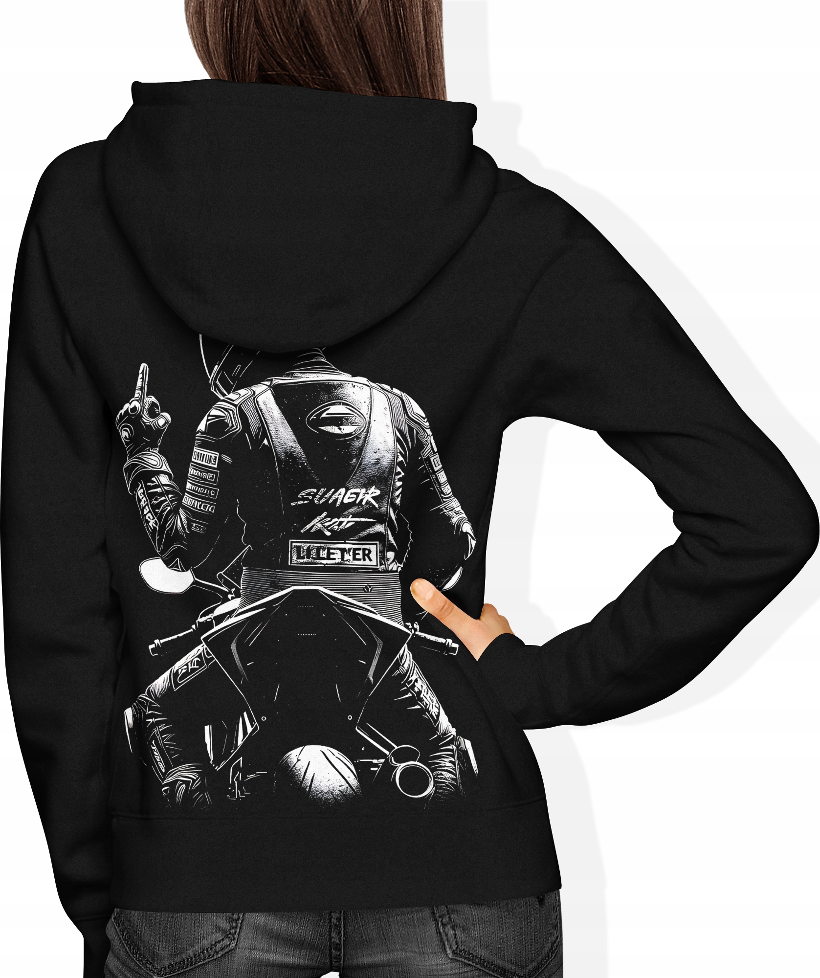 Bluza Motocyklowa Dla Motocyklisty Nadruk Z Tyłu Na Plecach M