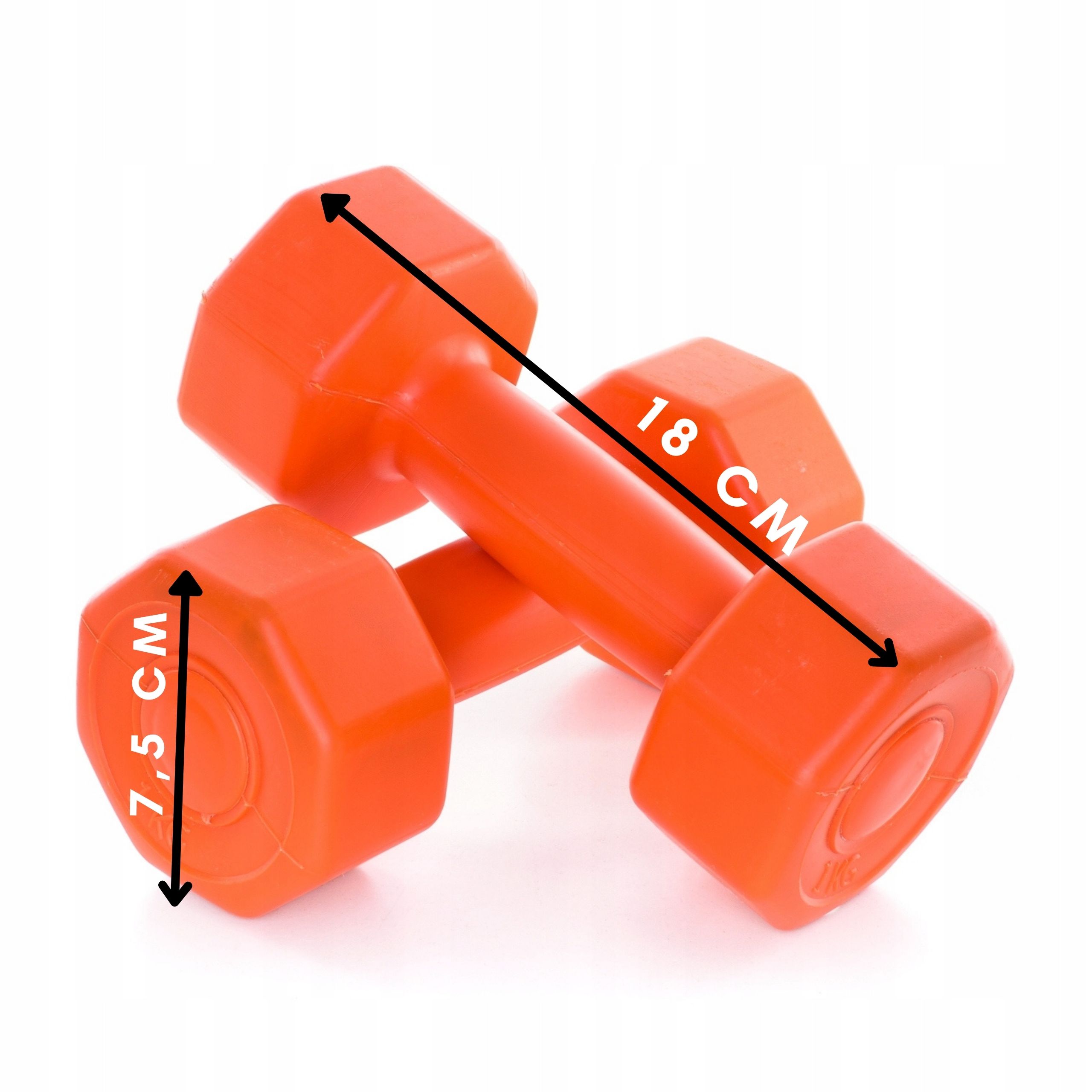 Hantle treningowe 2x 1kg CIĘŻARY do ćwiczeń 7FIT Kod producenta 102