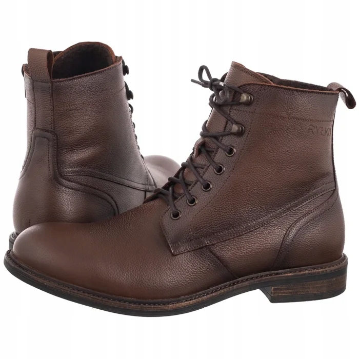 Pánské kožené Kotníkové Boty boty Ryłko hnědé IPRL81