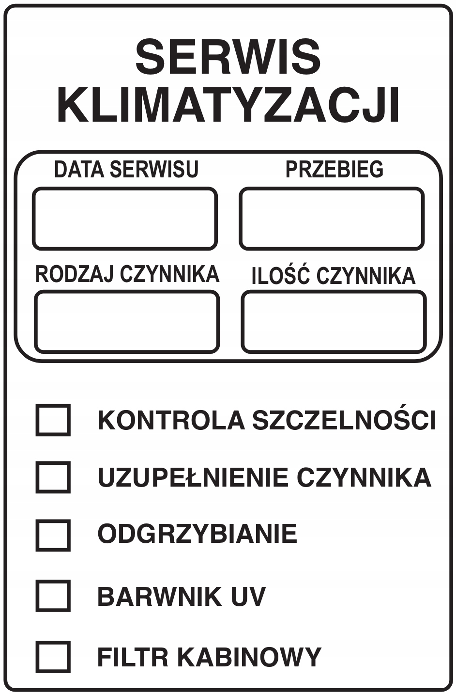 Naklejki Etykiety serwisowe Serwis Klimatyzacji 50szt.