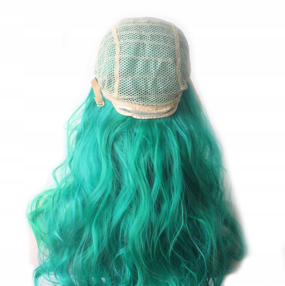 PERUKA ZIELONA KOSTIUM PRZEBRANIE STRÓJ KARNAWAŁOWY WŁOSY SYNTETYCZNE Okazje uniwersalny