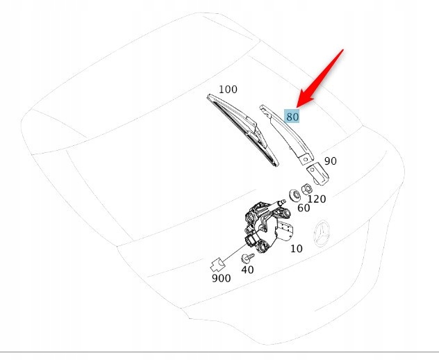 Rám Stěrače Zadní Mercedes Cla A1568200044