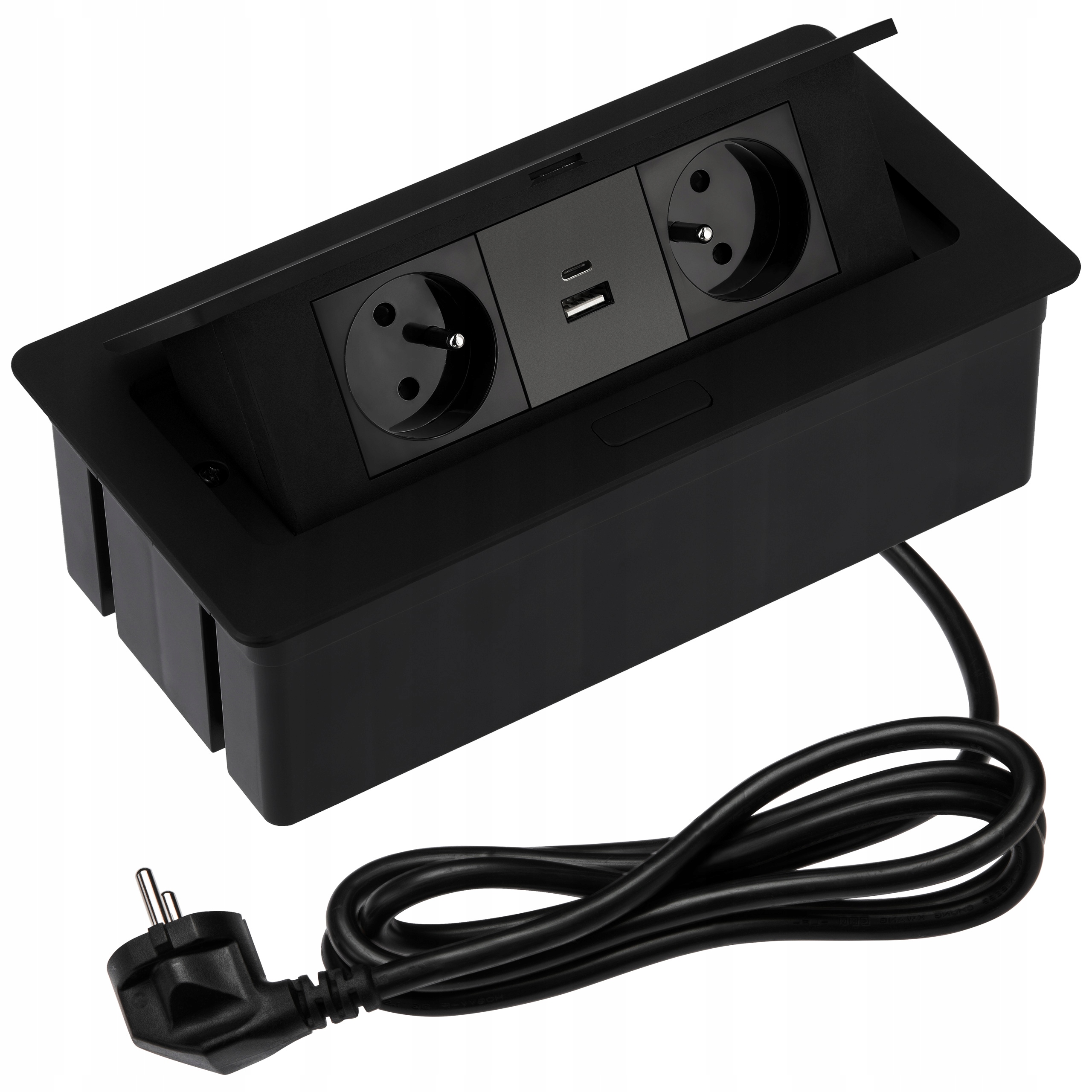 Gtv Zásuvka stolní prodlužovací kabel stolní dvojitý Usb A+c černá