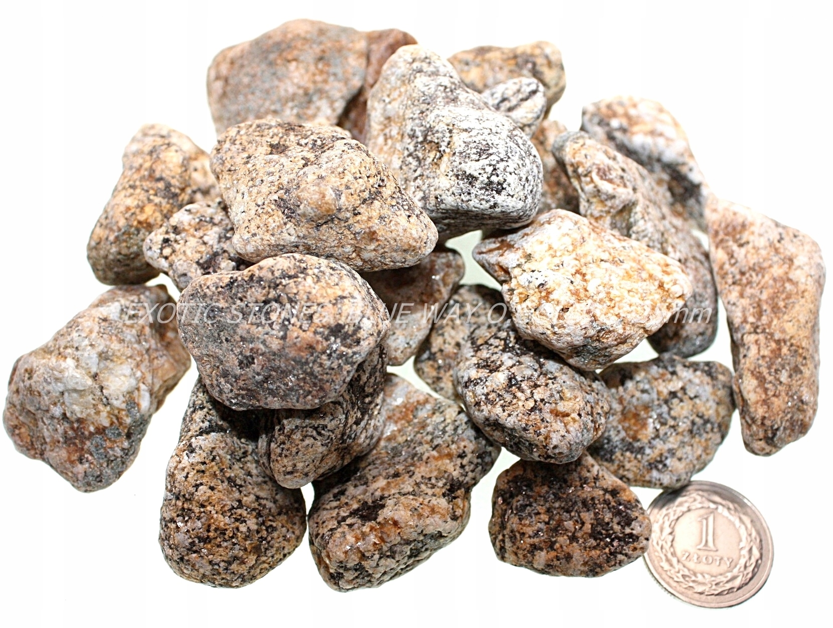 Oblázky zlaté kůra kamenná 1-4 cm zlatá rudá Otočáky Starožitné Zlato 24 kg