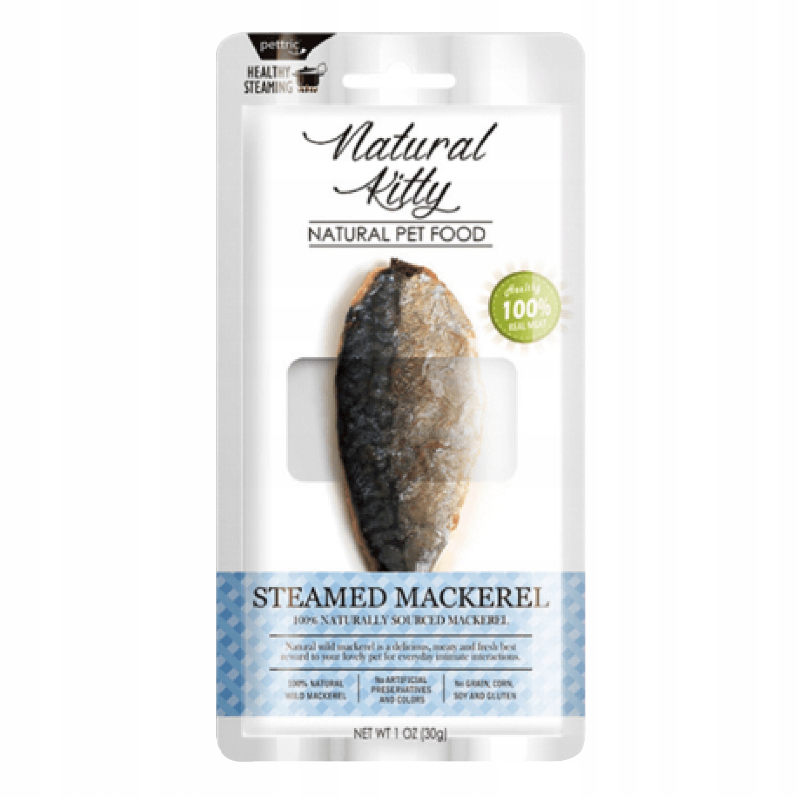 Levně Natural Kitty premium 100% psí pamlsek Makrela na páře 12 x 30 g