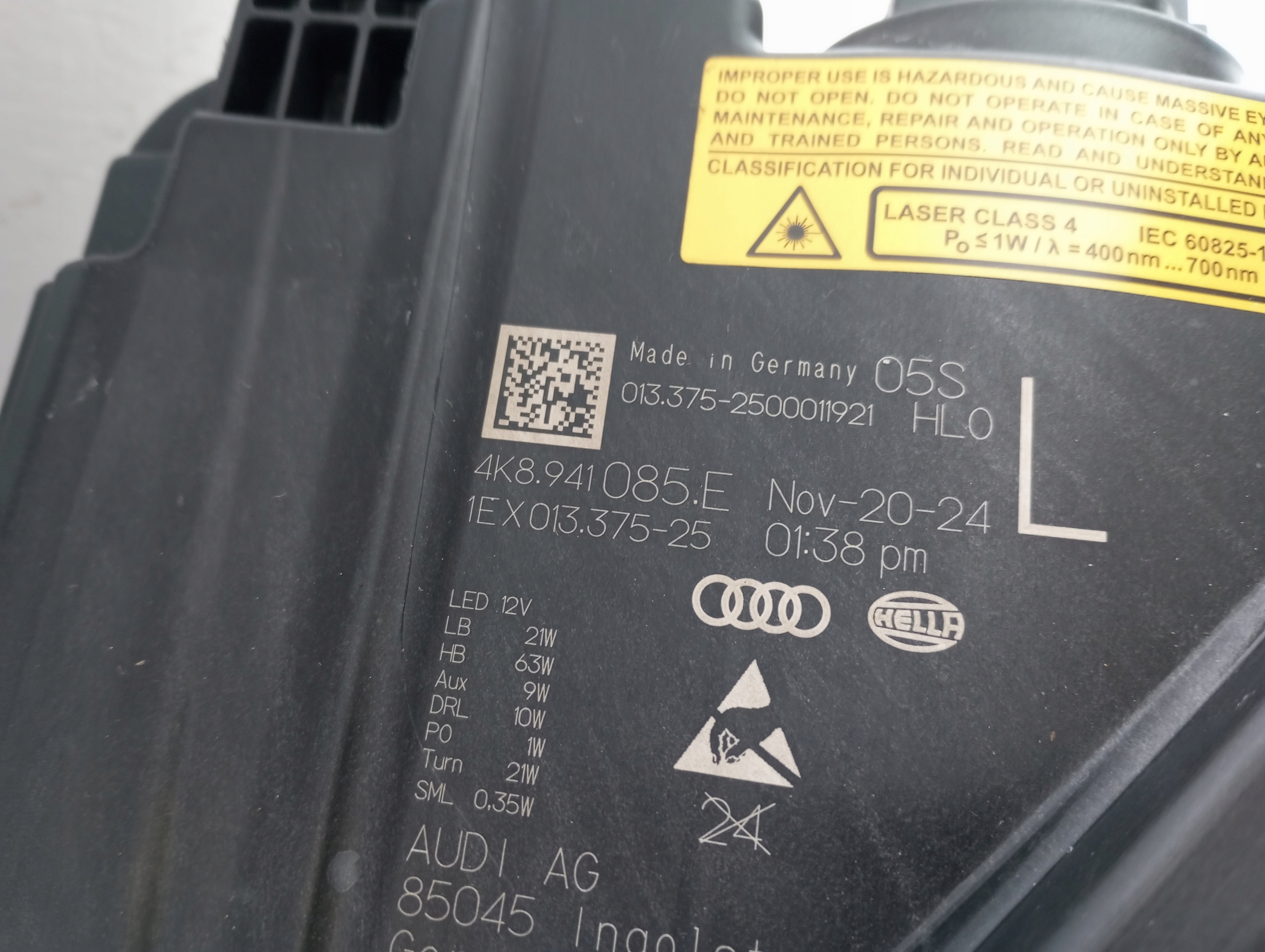 Licht links LASER AUDI A7 4K8 USA 4K8941085E