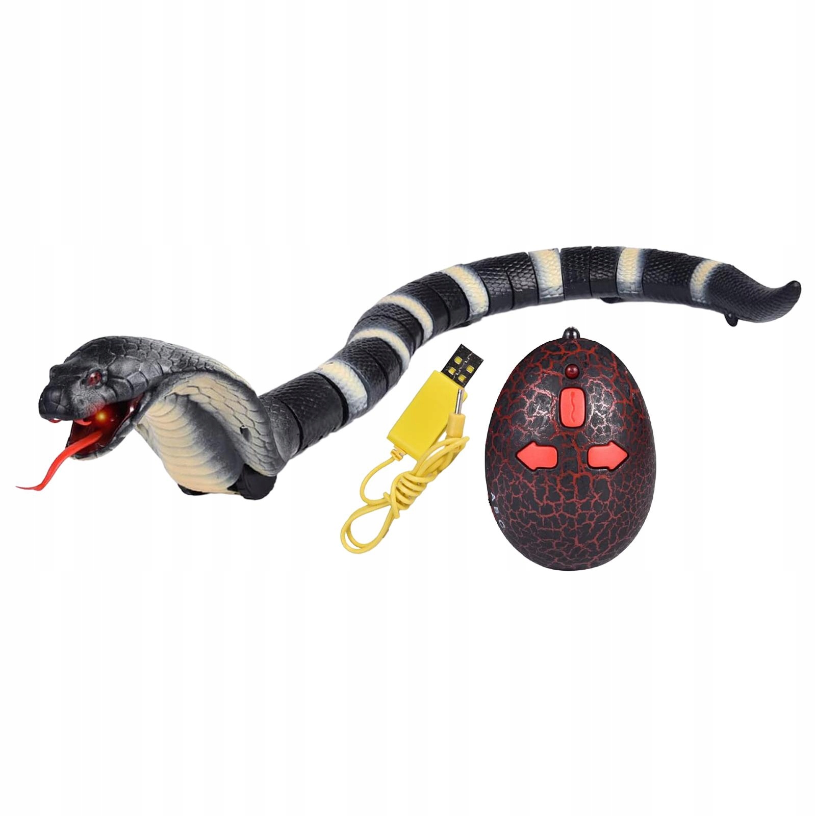 Realistic RC Snake Toy USB Rechargeable Snake Scary Trick Toy for Black Marka bez marki