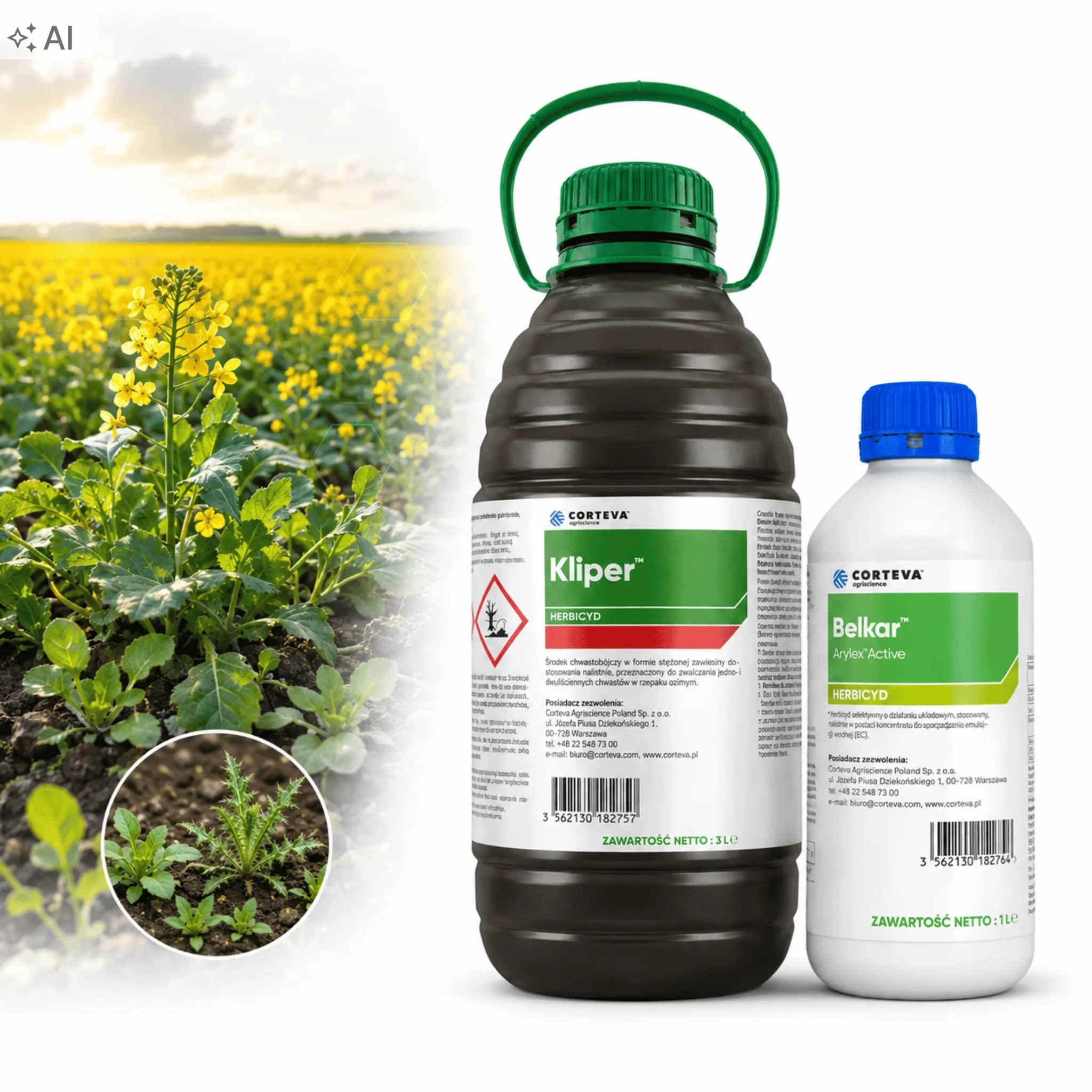 Belkar Pak Zestaw Środków Chwastobójczych na 4 ha Belkar 1L Kliper 3L