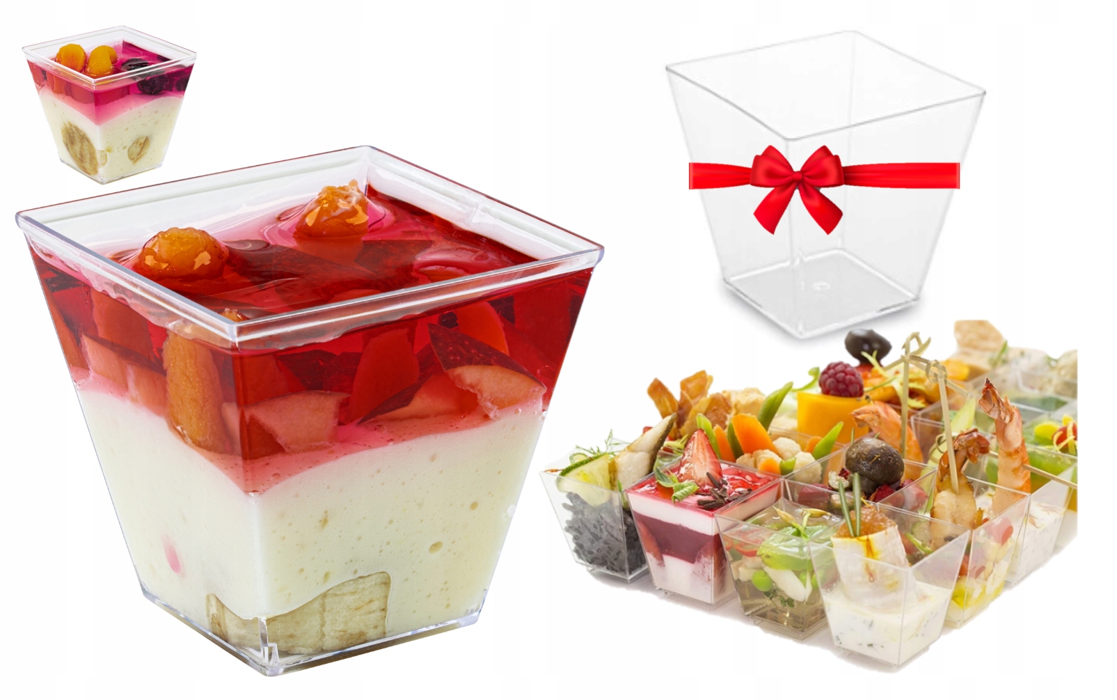 

Pucharki Kwadratowe do deserów 100sztuk 60ML