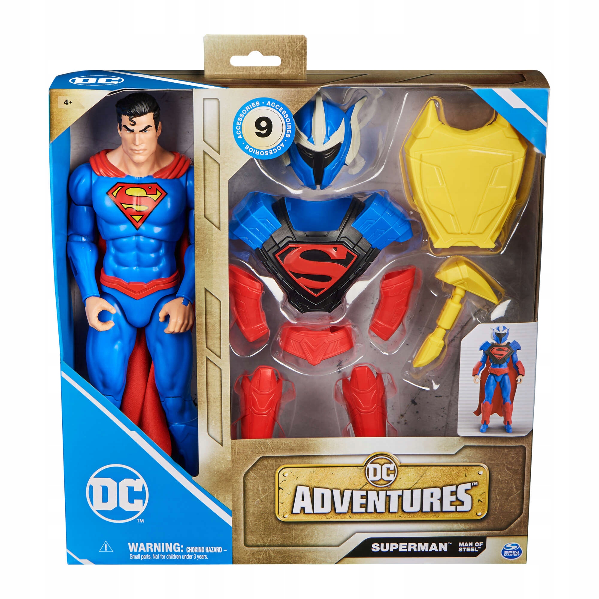 SUPERMAN FIGÚRKA + PRÍSLUŠENSTVO BRNENIE KLADIVO SET DC COMICS ČLOVEK Z OCELE