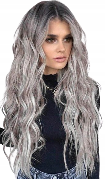 

Peruka fale szary Blond ombre Matowa czepek