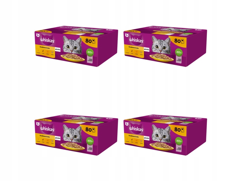 Karma dla kota Whiskas Drobiowe smaki 4 x(80 x 85 g)