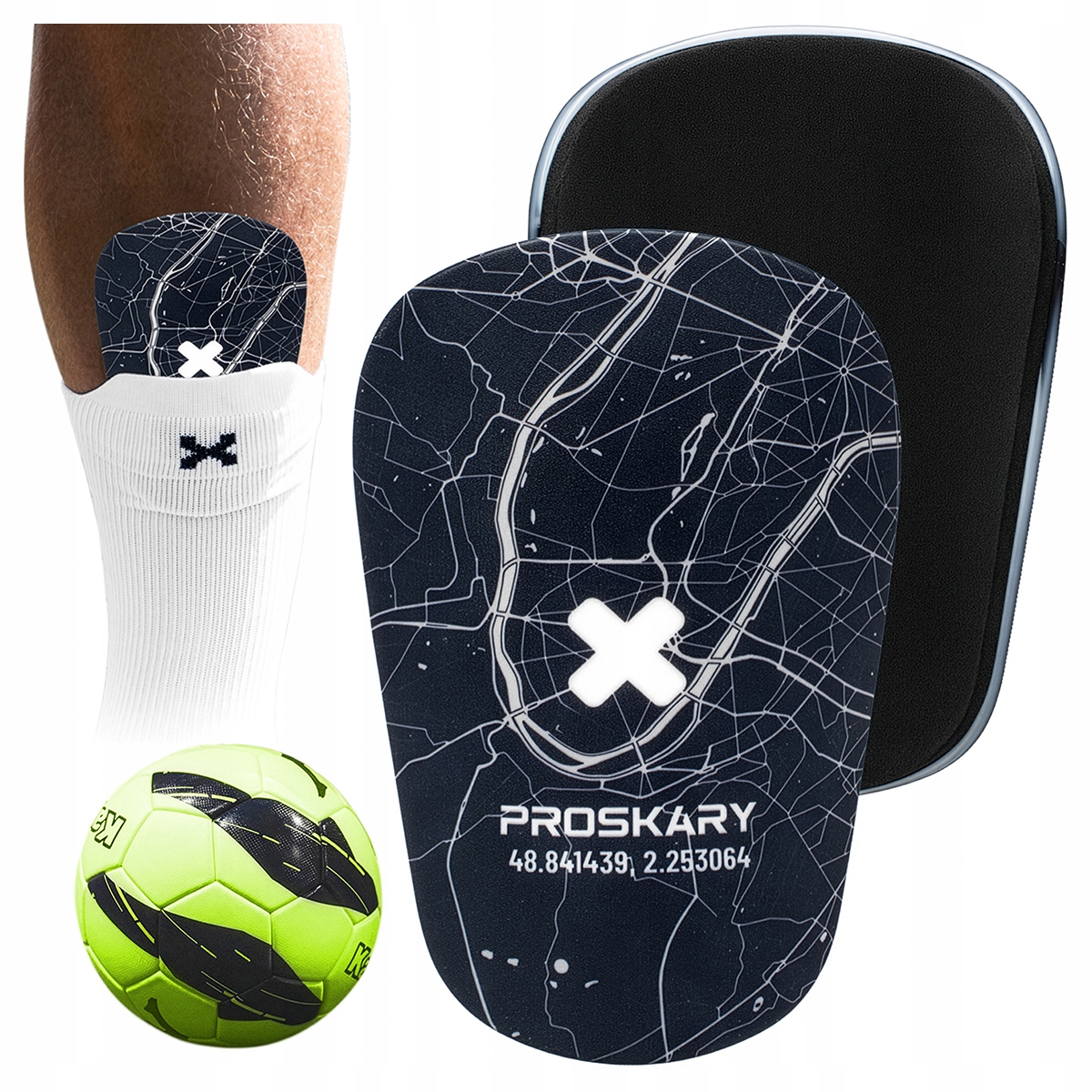 Ochraniacze na goleń Proskary Point-X 10x6 cm czarne