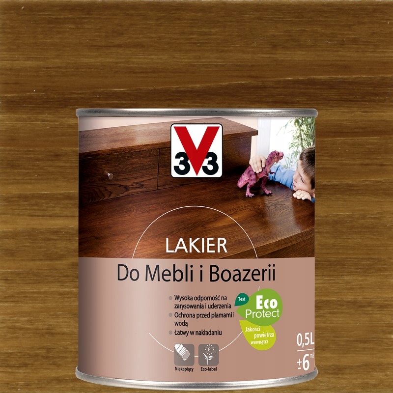 V33 LAKIER DO MEBLI 0,5l DĄB RUSTYKALNY POŁYSK
