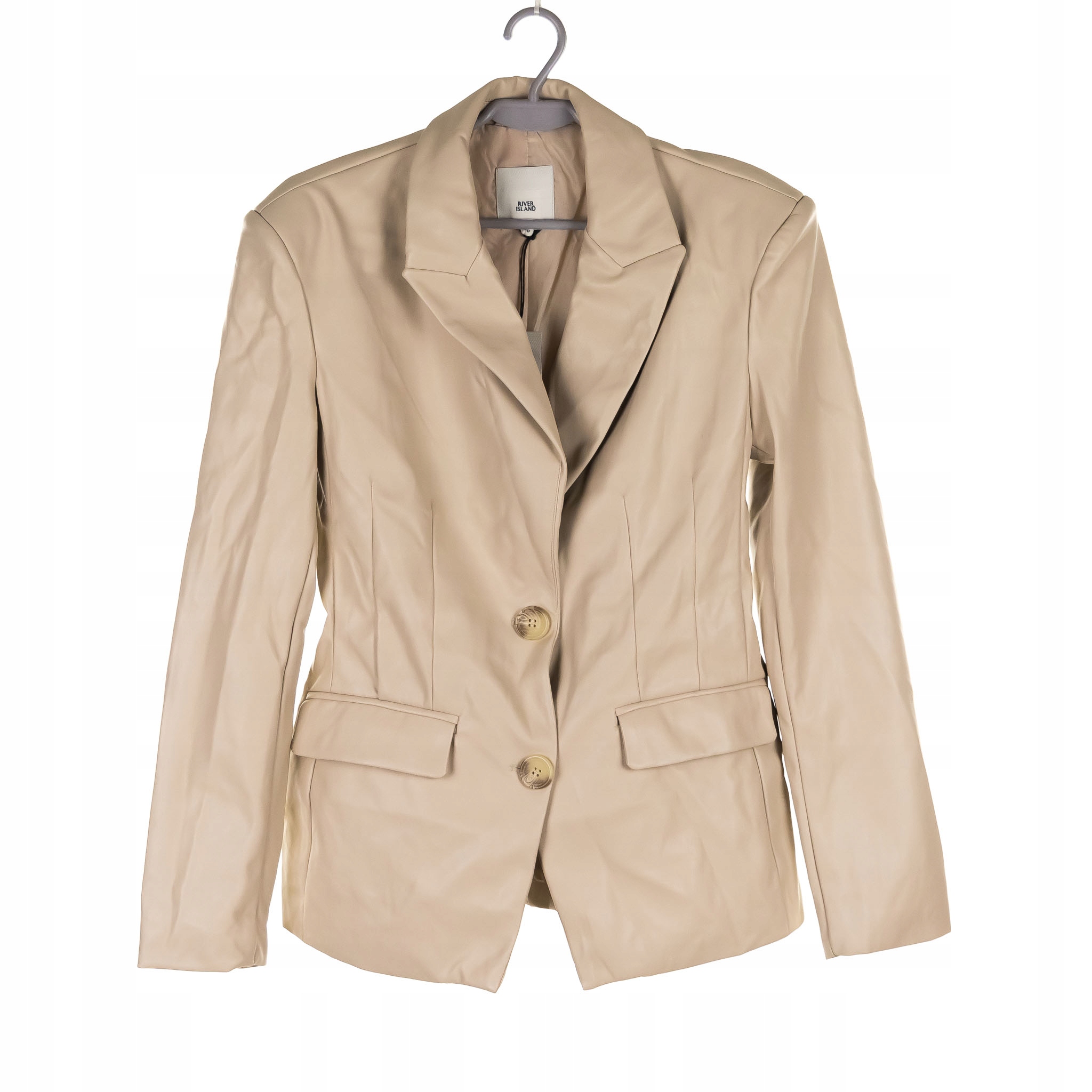 Sako River Island Béžové, Imitace Kůže, Dlouhý Rukáv, Velikost 36