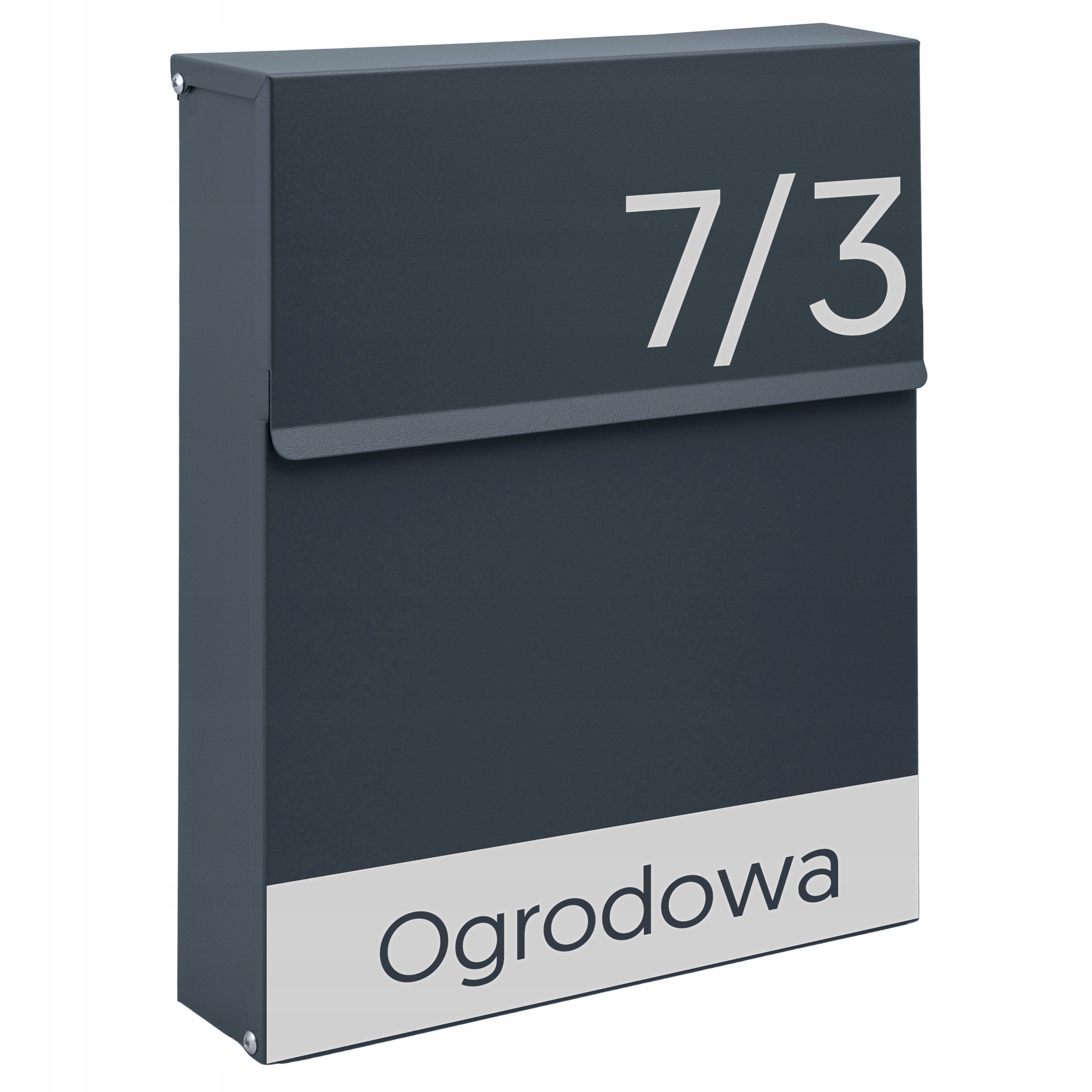 Antracitová Slim Poštovní Schránka Na Dopisy S Vaší Adresou Nápis Vzor 3