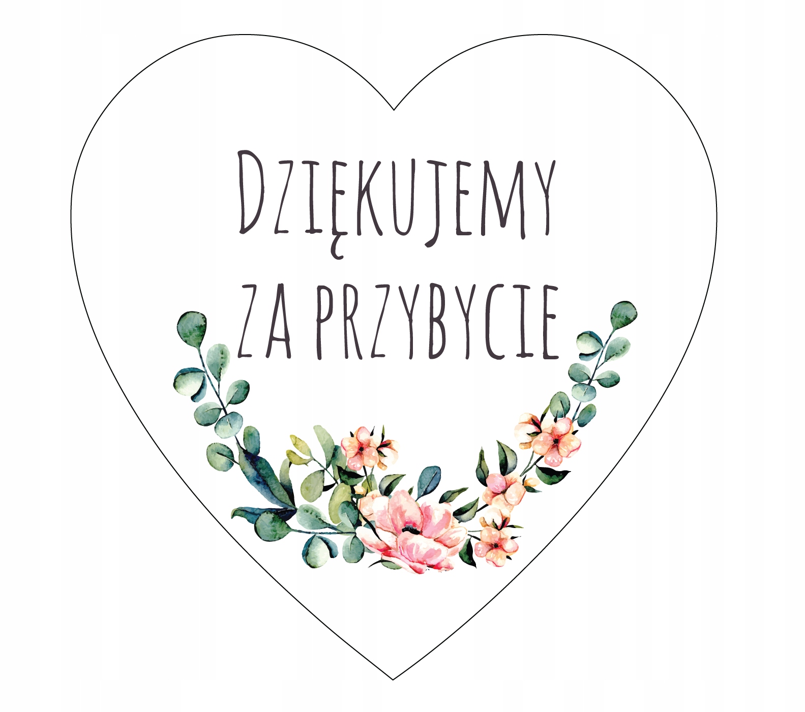 

Naklejki Wesele ślub Dziękujemy Za Przybycie serca