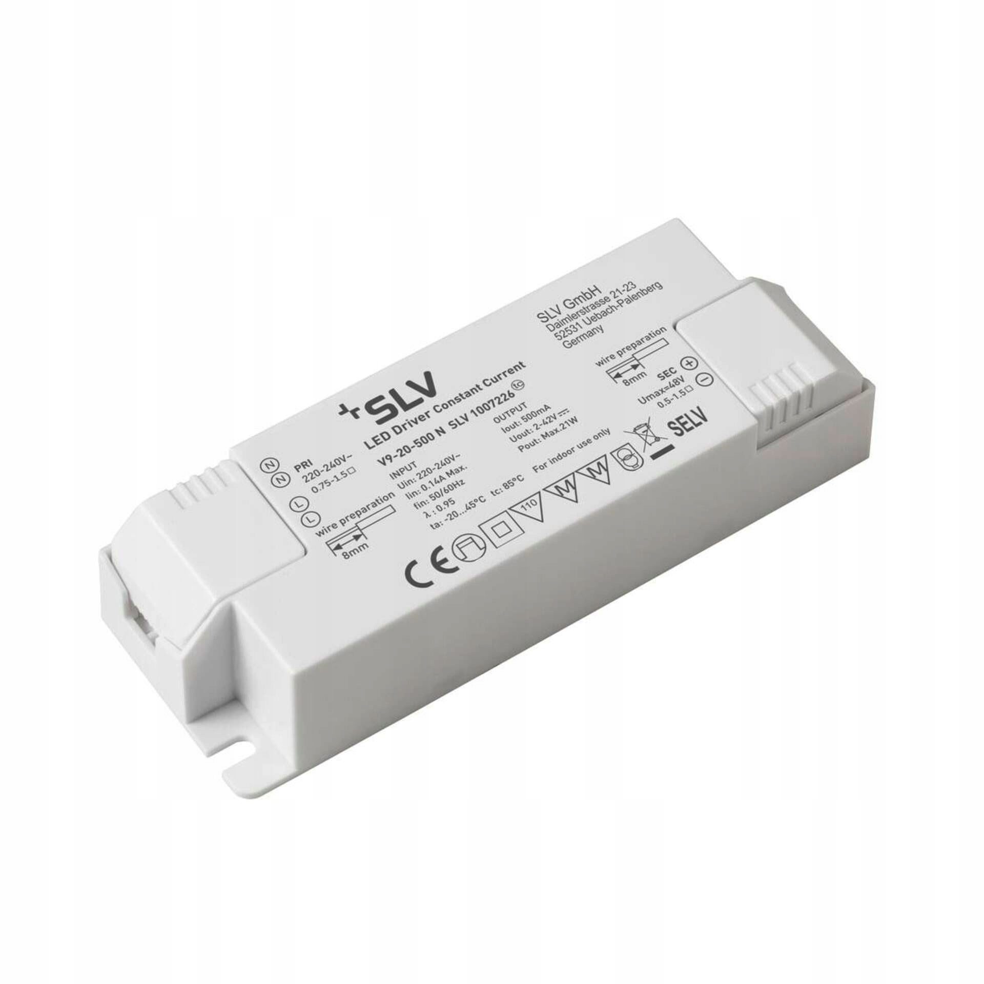 Led driver Slv 21 W 500 mA IP20 bílý Led Treiber