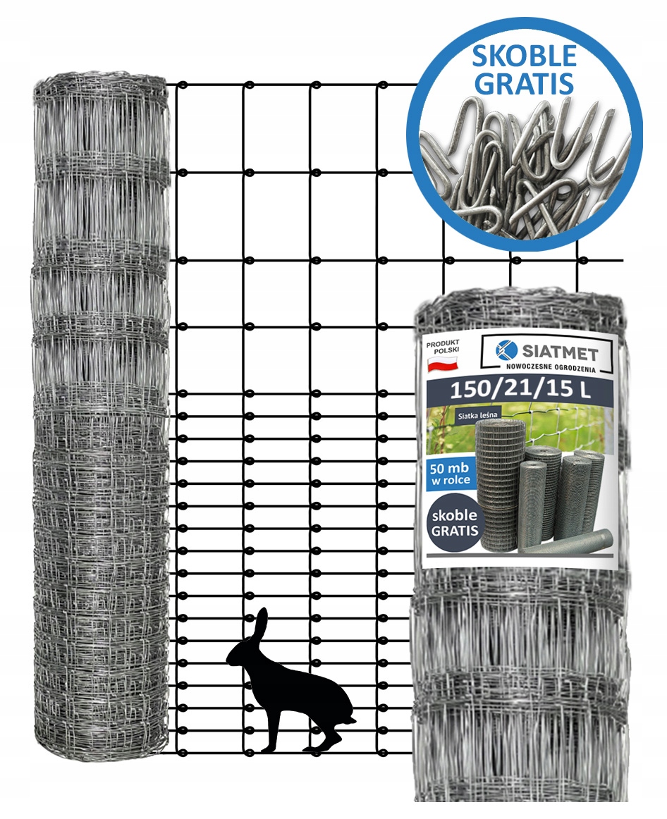 Siatka ogrodzeniowa leśna Gesta Na Kury 150/21/15 L 50 m
