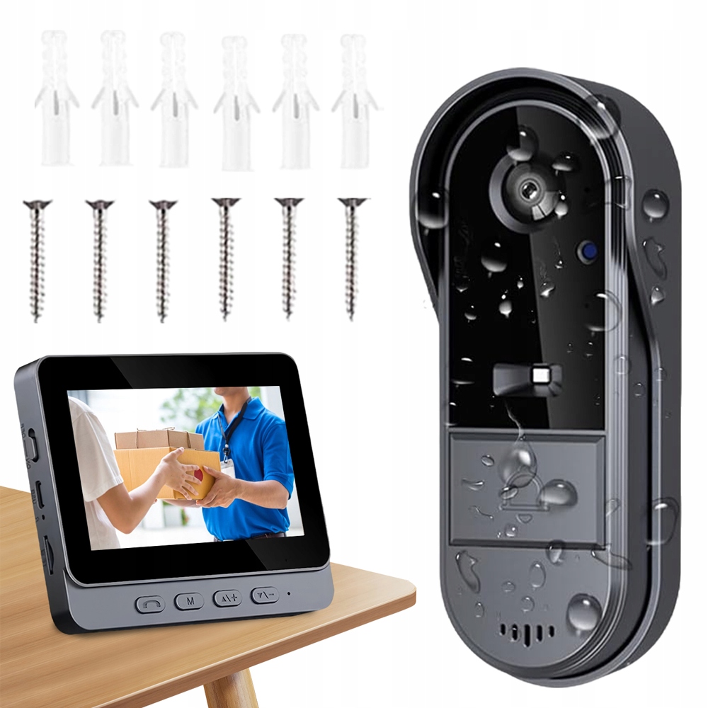 Videotelefon Bezdrátový Zvonek Široký Úhel Pohledu 170° Noční