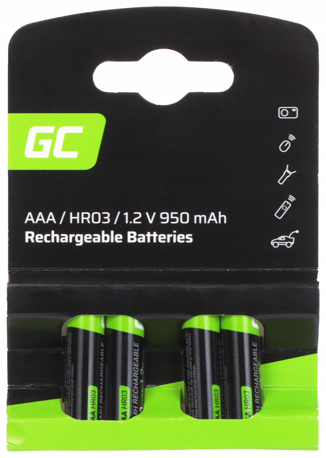 4x Akumulator (NiMH) Green Cell Aaa (R3) 950 mAh
