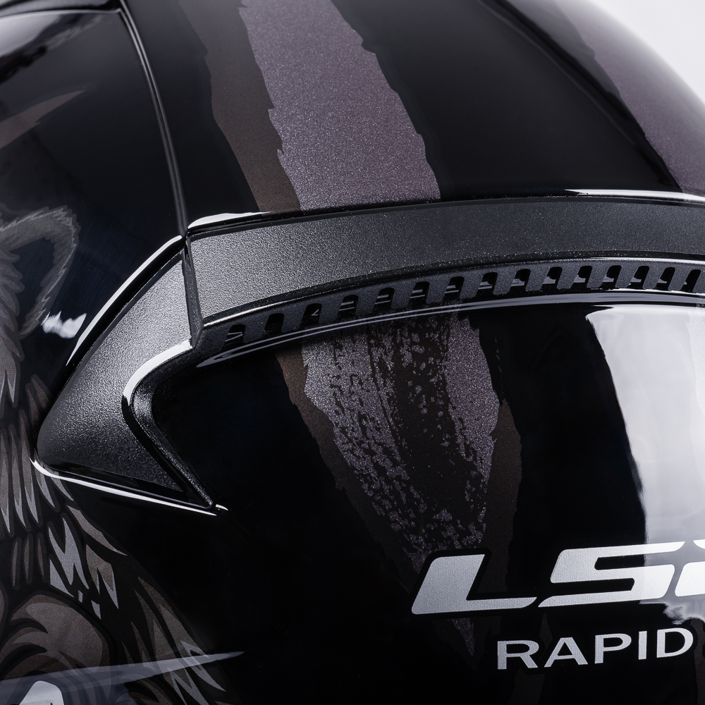 LS2 KASK MOTOCYKLOWY INTEGRALNY ECE 22.06 FF353 RAPID II CLAW BLACK S Rodzaj lakieru błyszczący