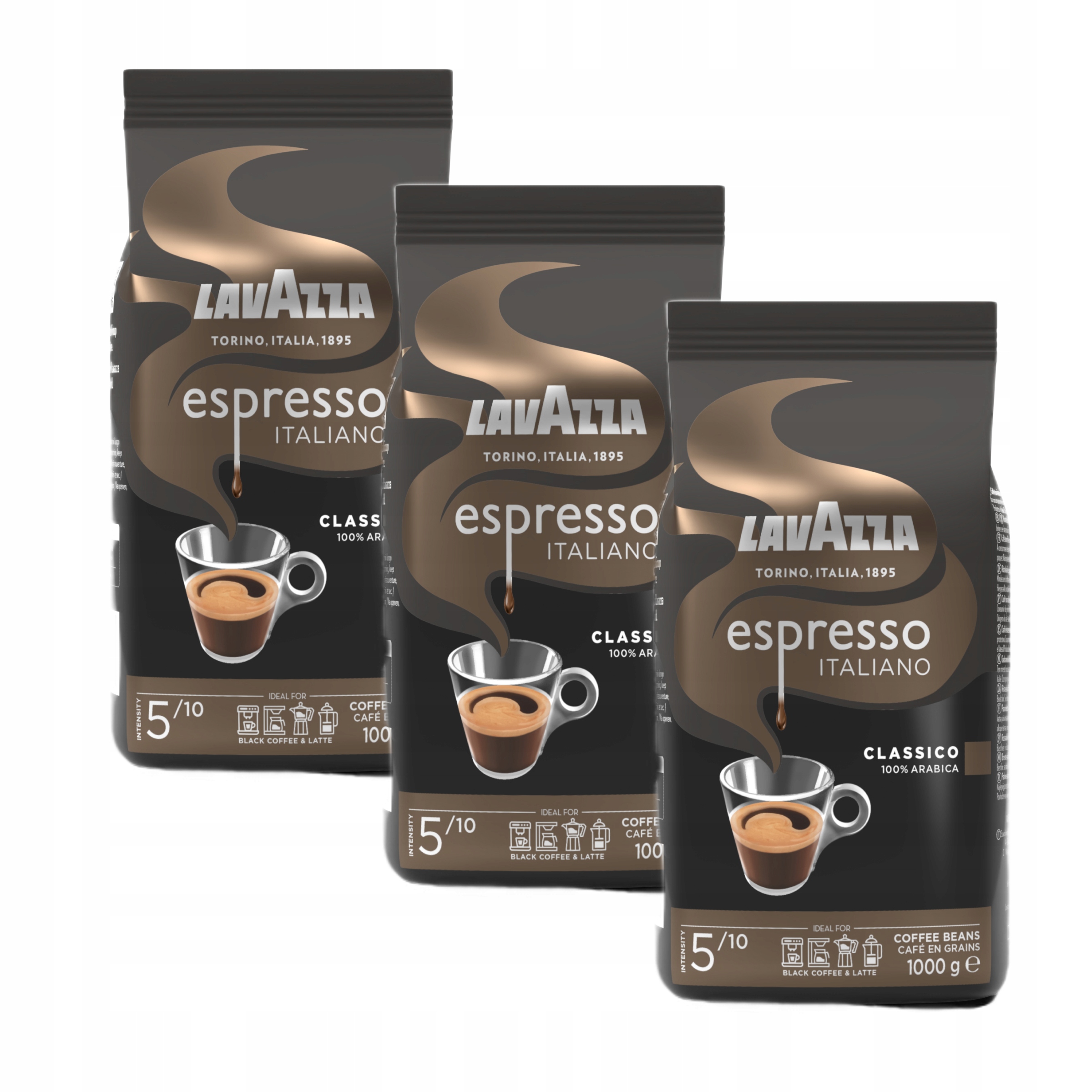 Zestaw 3x Kawa ziarnista Lavazza Caffe Espresso Italiano Classico 1kg