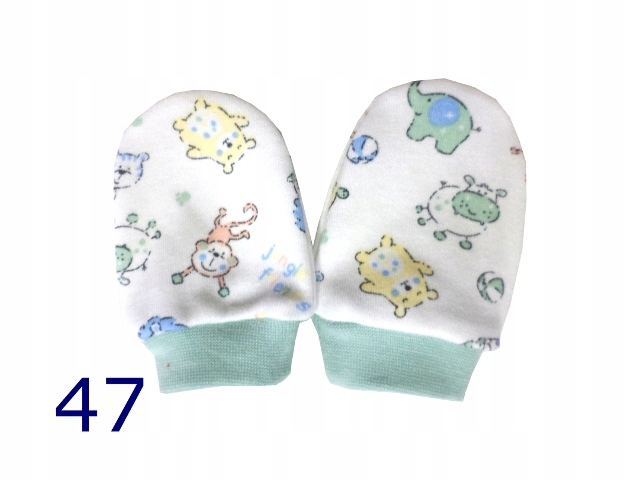 Rękawiczki ZUZA / Łapki niedrapki wzór 47 Rozmiar (new) 62 (57 - 62 cm)