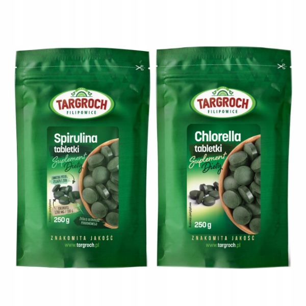 

Zestaw alg Chlorella Spirulina 2x250g