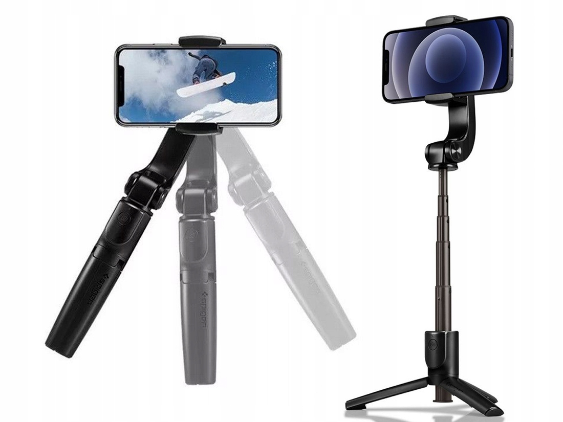Spigen Gimbal Kijek Selfie Stick Tripod Statyw Vlog Bluetooth Stabilny