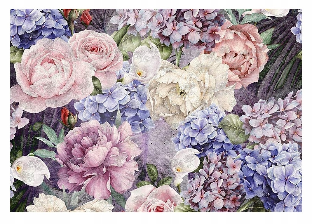 Fototapeta Květiny Na Betonu Pivoňky Obývací pokoj 312x219