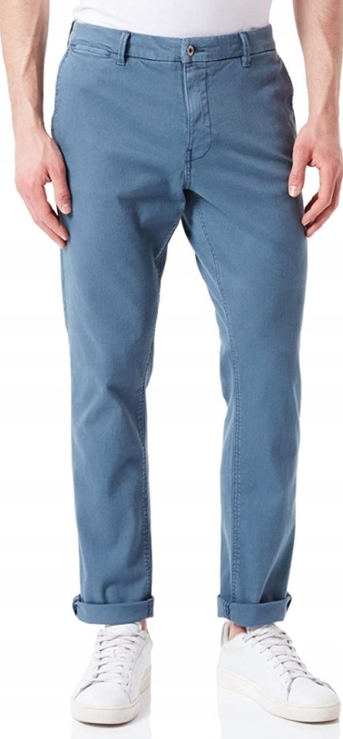 Mustang Casual Modré Chinos Kalhoty Rovné Dlouhé 36/30 6FA