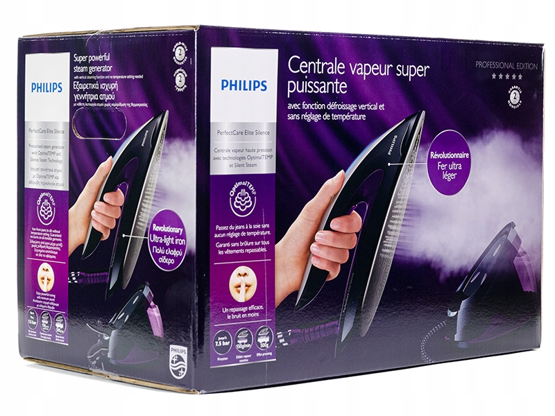 Stacja parowa PHILIPS PerfectCare GC9650/80 2400W Maksymalne ciśnienie pary 7.5 bar