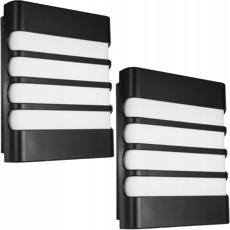2x Czarny Kinkiet Zewnętrzny Wodoszczelny Ścienny Elewacyjny Balkon Lampa