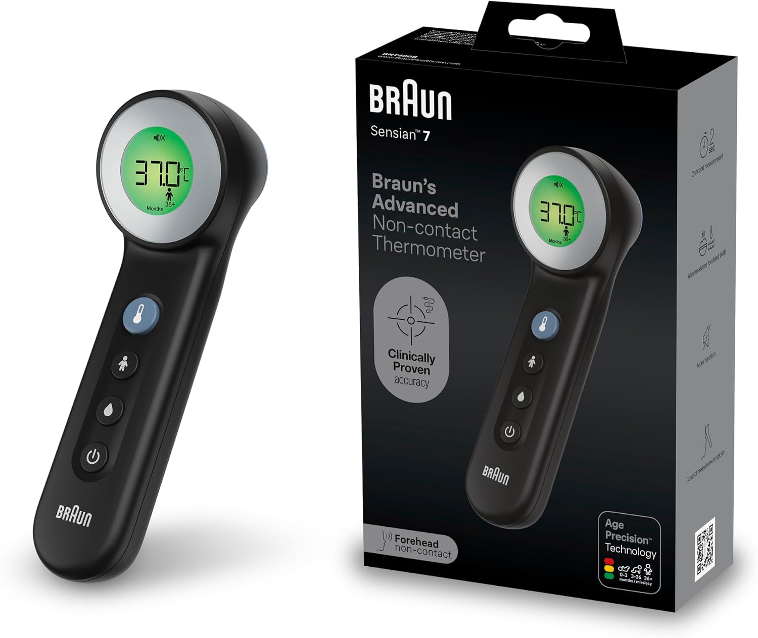 Braun Bnt 400 Termometr bezdotykowy do czoła z systemem Age Precision