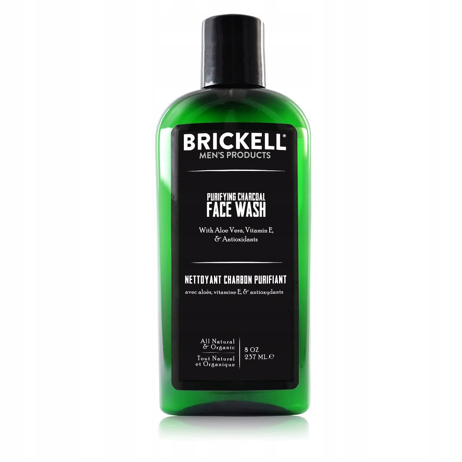 Brickell Pánský čistící gel na mytí obličeje s dřevěným uhlím 237 ml